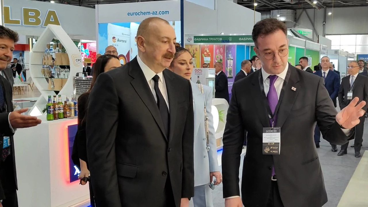 Minister Davit Songulashvili Hosts Azerbaijani President Ilham Aliyev at Georgia’s Pavilion During CASPIAN AGRO 2026 in Baku