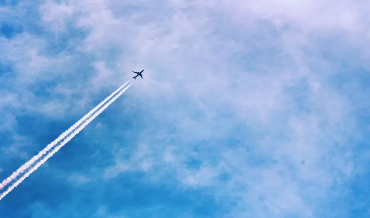 Airplane in Sky image PNG.